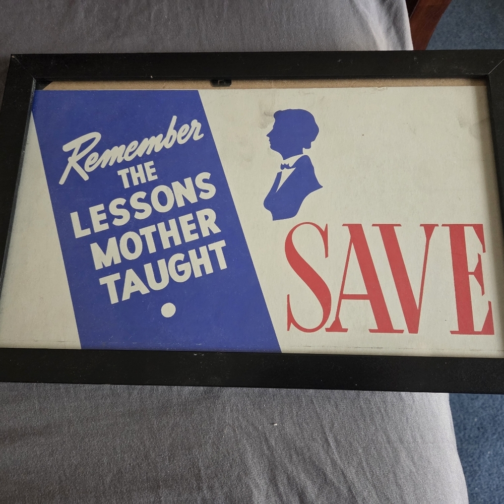 Vintage Framed WWII Style Inspirational Sign